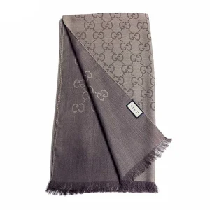 Khăn Quàng Cổ Gucci Brown GG Wool Scarf Màu Xám/Nâu